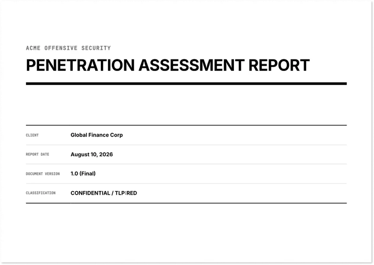 Automated penetration testing report